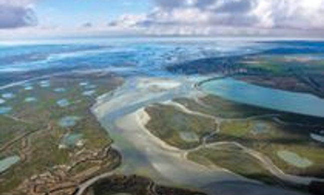 Vue aérienne de la baie de Somme